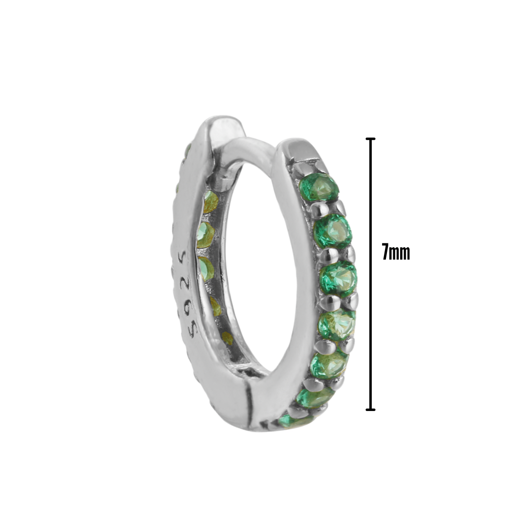 Green + Silver Mini Huggie Earrings!