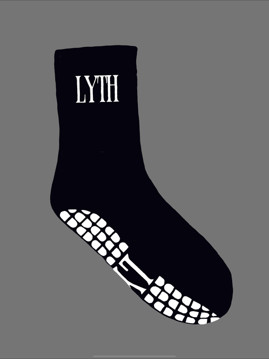 LYTH Black Crew Length With White Grip Socks