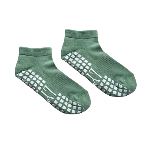 LYTH Sage Green Ankle Length With White Grip Socks
