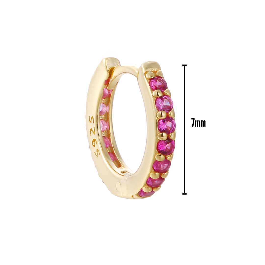 Pink + Gold Mini Huggie Earrings!