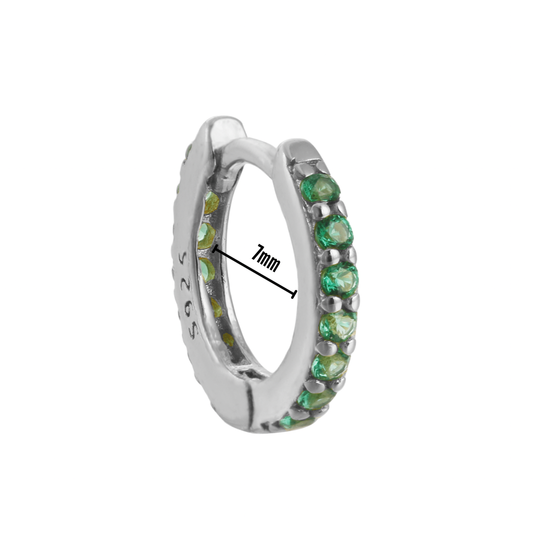 Green + Silver Mini Huggie Earrings!