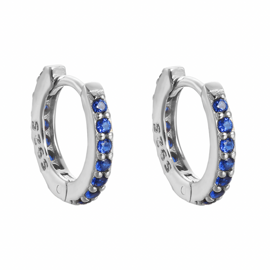 Blue + Silver Mini Huggie Earrings!